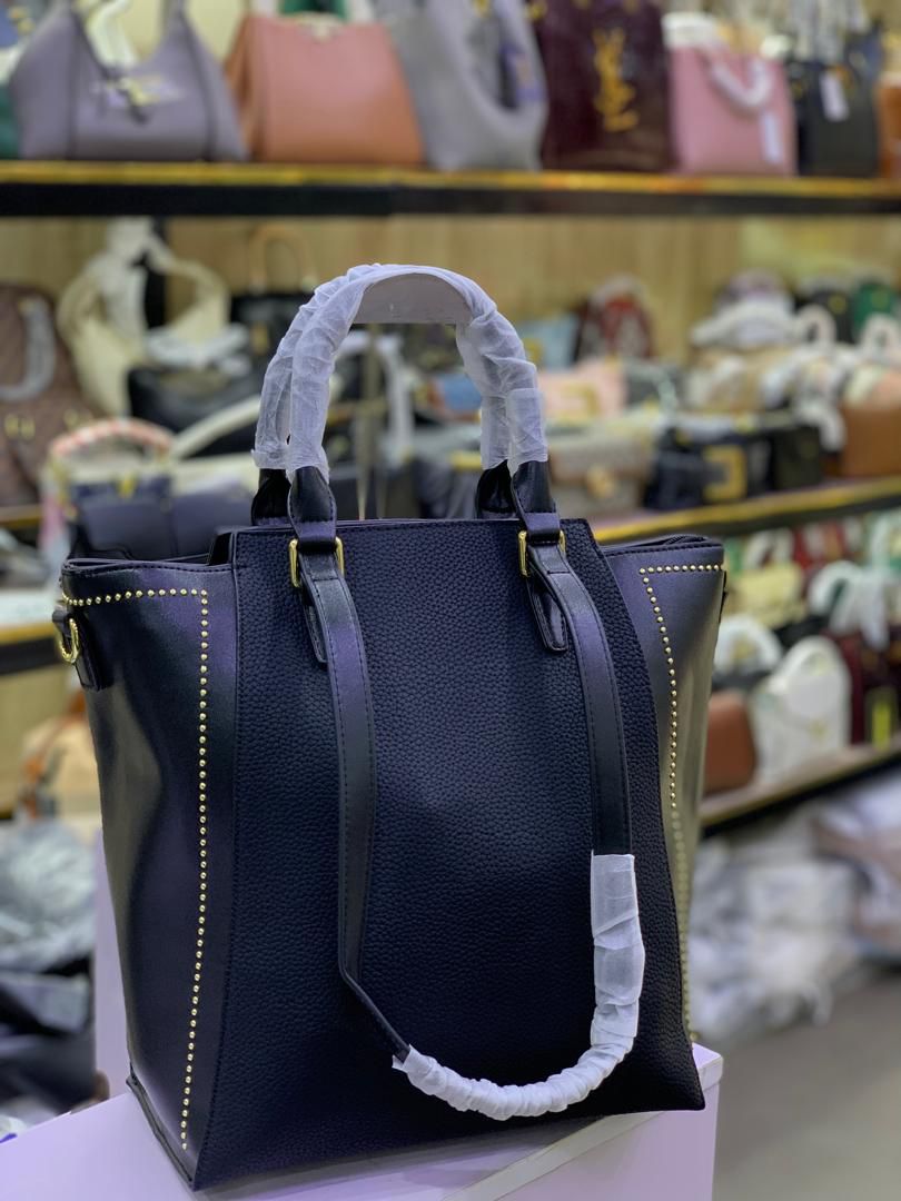 Black Designer Handbag with Straps