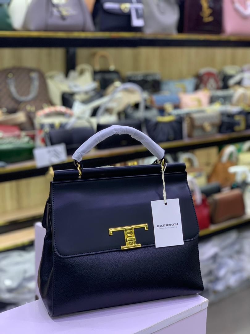 DAFENGLI DESIGNER HANDBAG WITH T GOLD STRAP