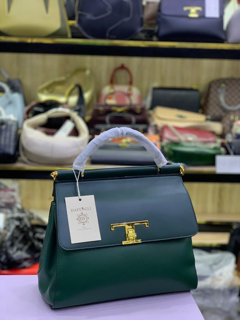 DAFENGLI DESIGNER HANDBAG WITH T GOLD STRAP