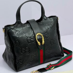 BLACK GUCCI HANDBAG WITH STRAP WITH GOLDEN LOCK