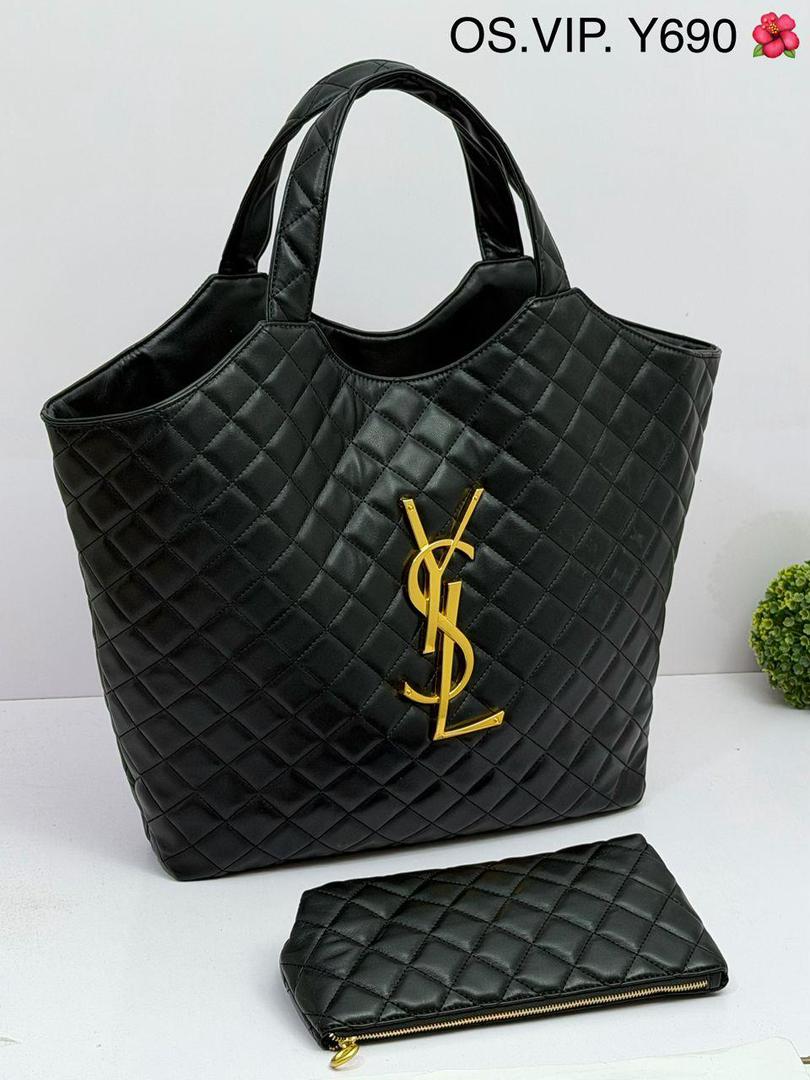 YSL LEATHER DESIGNER BAG WITH PURSE