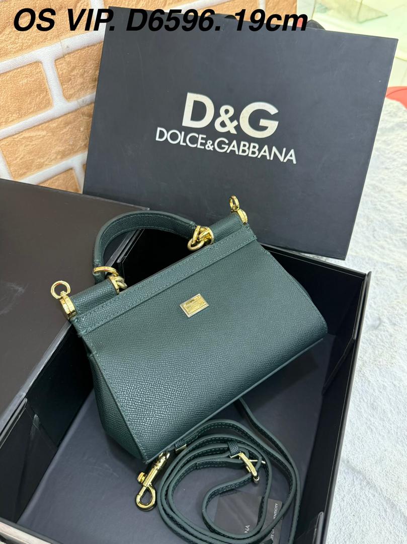 DOLCE&GABANA GOLDEN DESIGNED GREEN HANDBAG